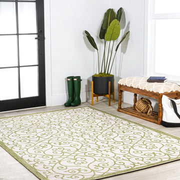 Madrid Vintage Filigree Textured Weave Indoor/outdoor Area Rug